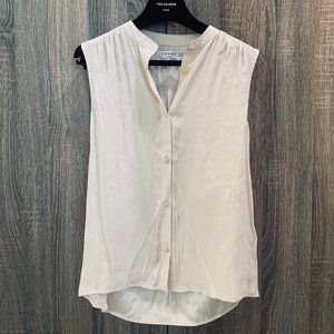 NWT XS Frame Nude Pink Silk Button Blouse